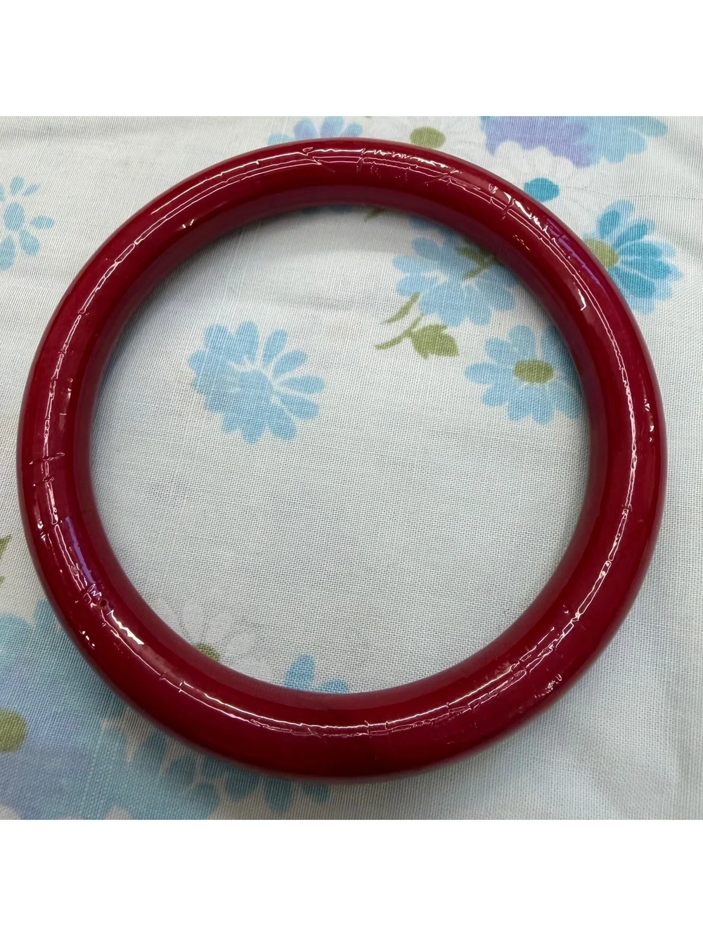 Dark red glass bangle bracelet vintage